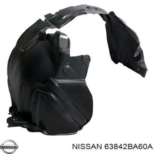 Compre 63842BA60A Nissan/Infiniti Guarda-barras direito do pára-lama dianteiro