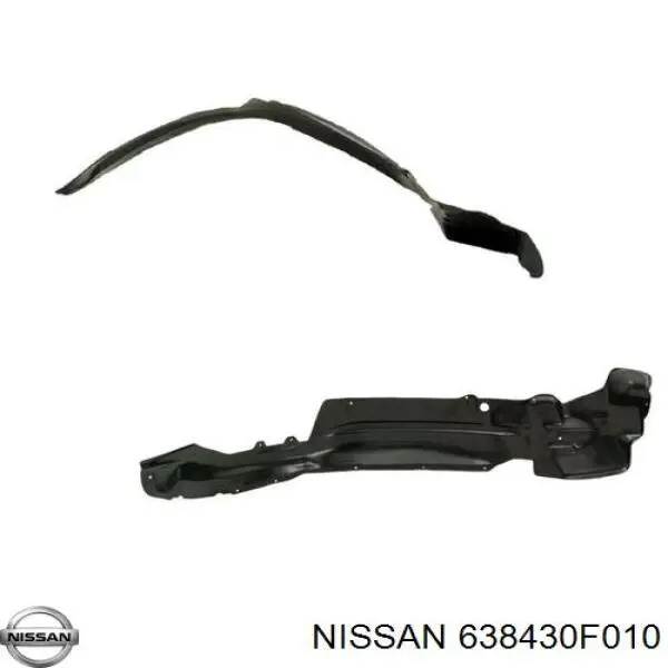 638430F010 Nissan/Infiniti Guarda-barras esquerdo do pára-lama dianteiro