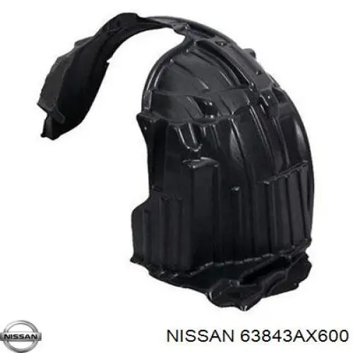 Compre 63843AX600 Nissan/Infiniti Guarda-barras esquerdo do pára-lama dianteiro