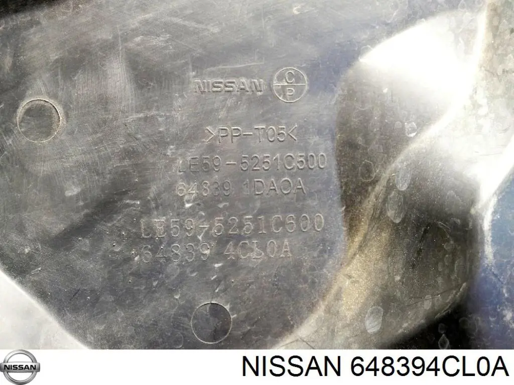 648394CL0A Nissan/Infiniti Proteção de motor esquerdo