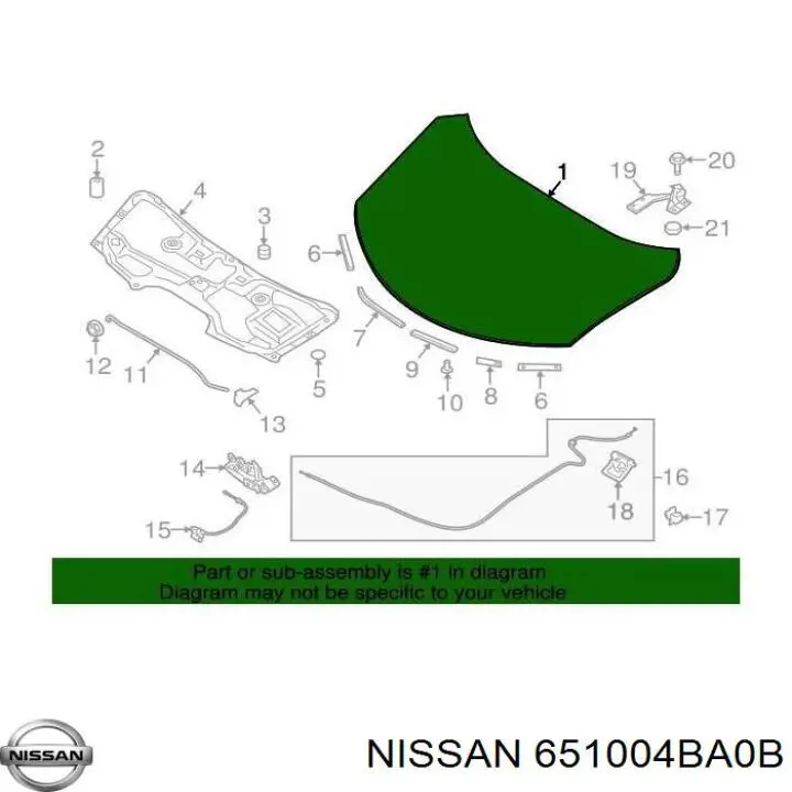 Capota Nissan/Infiniti 651005HA0A preço, a partir de 202,51 USD