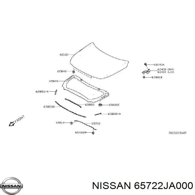 65722JA000 Nissan/Infiniti Fixador de suporte da capota