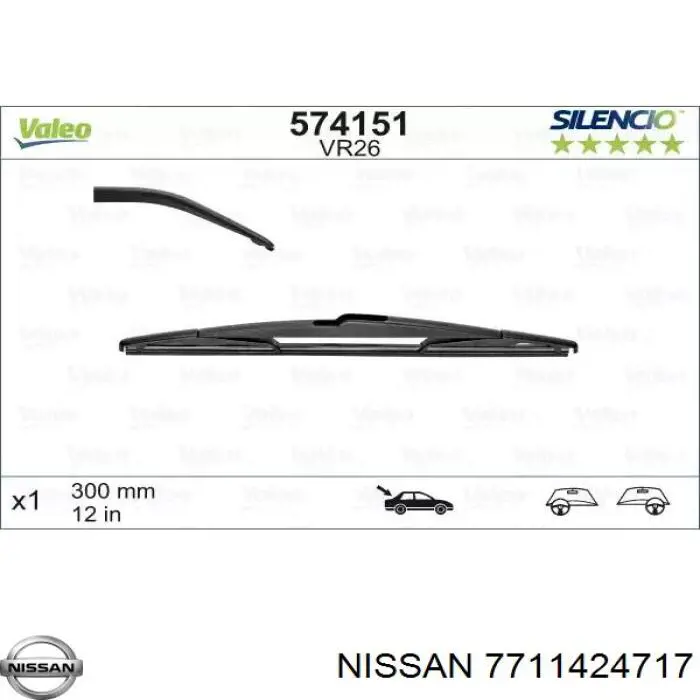 Compre 7711424717 Nissan/Infiniti Limpa-pára-brisas de vidro traseiro