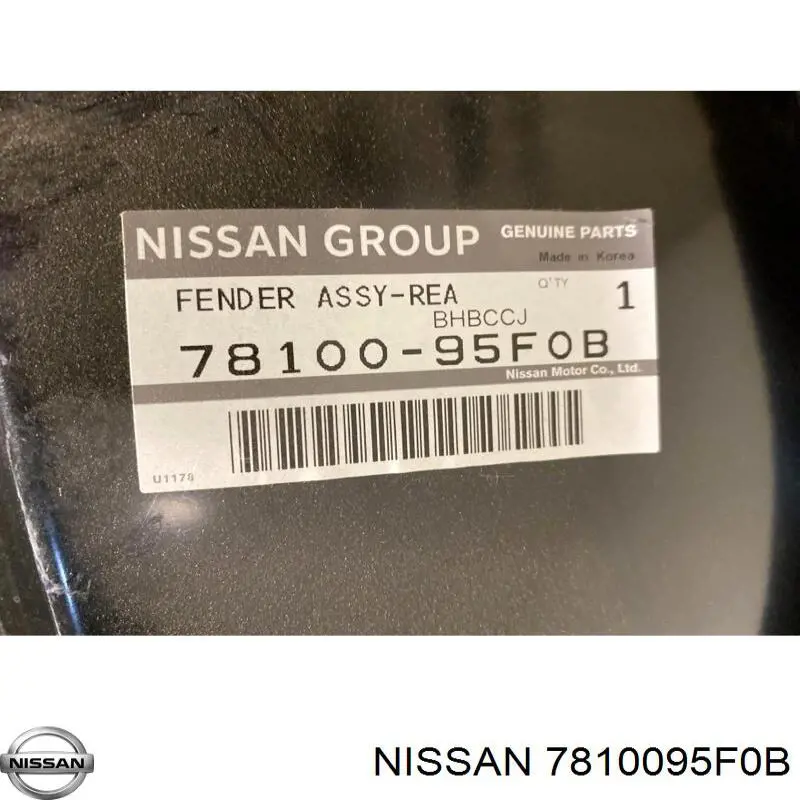 Pára-lama traseiro direito Nissan/Infiniti 7810095F0B preço, a partir de 648,36 USD