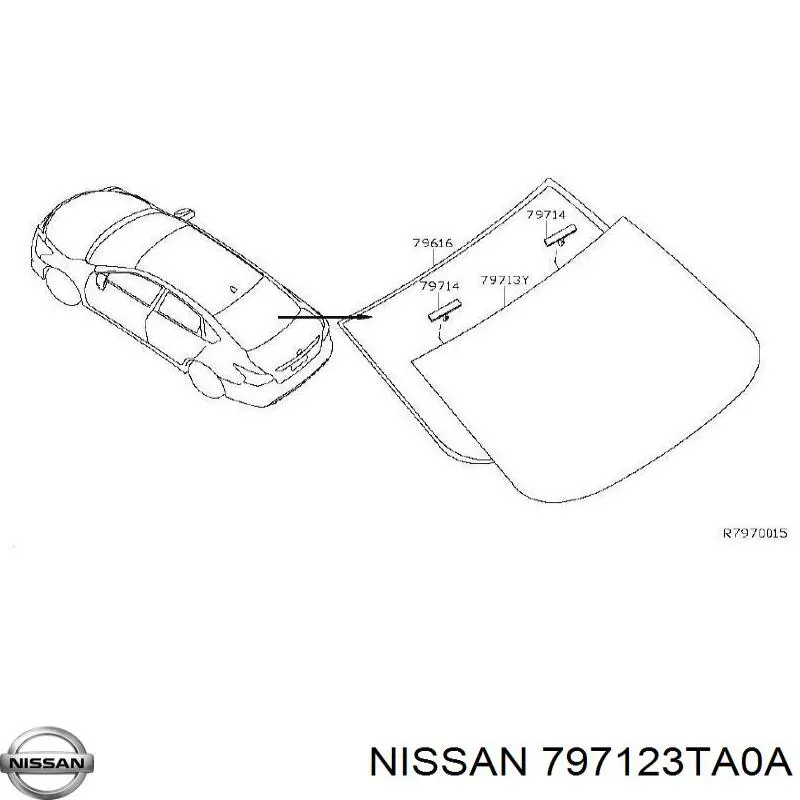 Vidro traseiro para Nissan Altima L33 