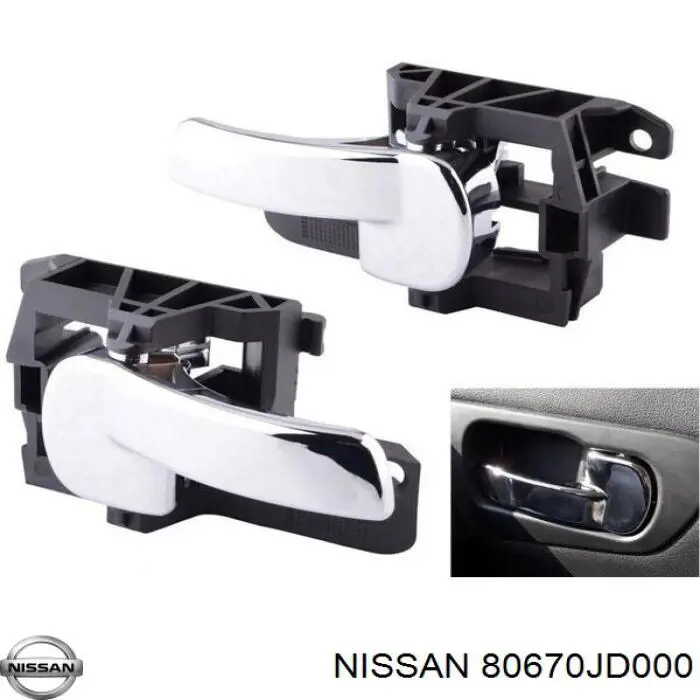80670JD000 Nissan/Infiniti Maçaneta interna direita da porta dianteira