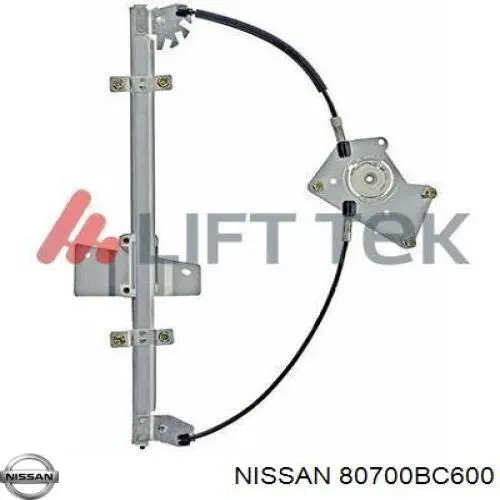 80700BC600 Nissan/Infiniti Mecanismo de acionamento de vidro da porta dianteira direita