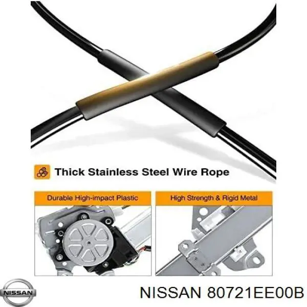 Mecanismo de acionamento de vidro da porta dianteira esquerda Nissan/Infiniti 80721EE00C preço, a partir de 35,99 USD