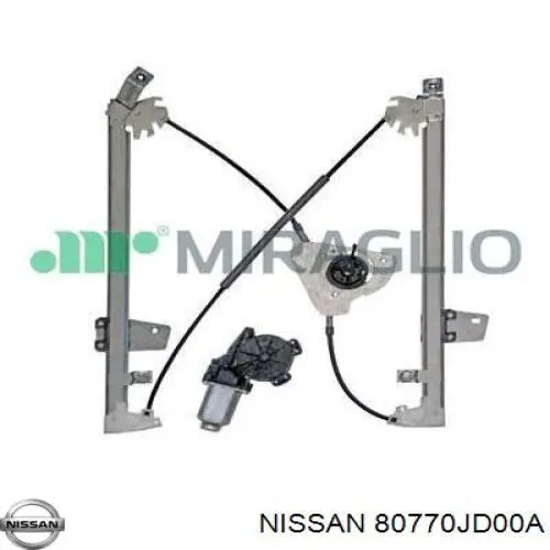 80770JD00A Nissan/Infiniti Mecanismo de acionamento de vidro da porta dianteira direita