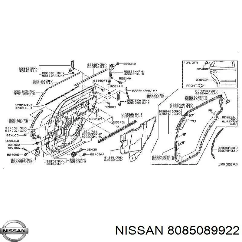 Cápsula (prendedor) de fixação de revestimento da porta Nissan/Infiniti 8085089922 preço, a partir de 23,95 USD