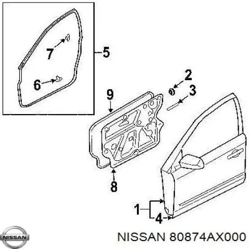  Nissan/Infiniti 80874AX000 preço, a partir de 10,16 USD