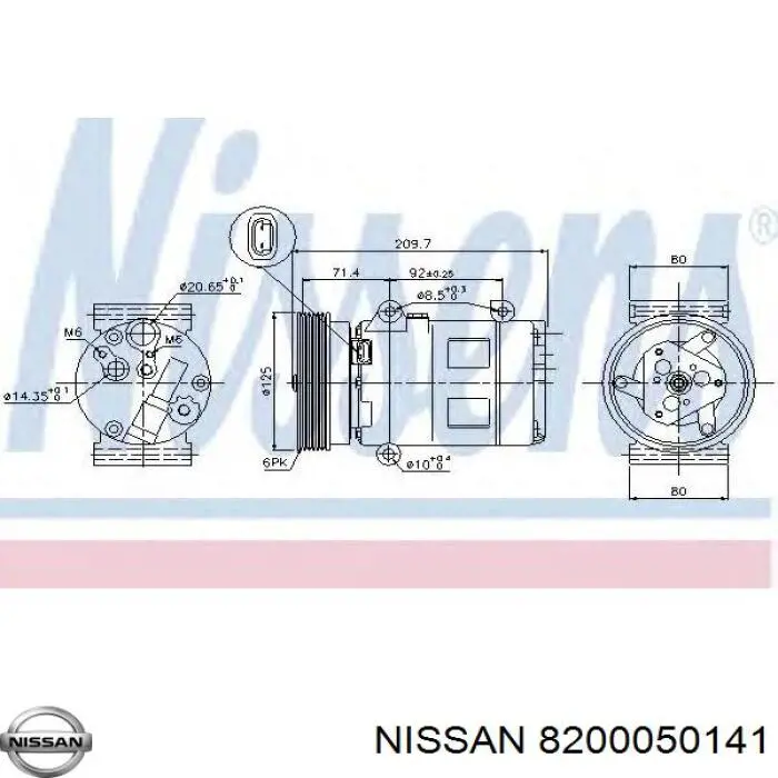 8200050141 Nissan/Infiniti Compressor de aparelho de ar condicionado
