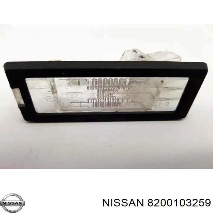 Lanterna da luz de fundo de matrícula traseira 8200103259 Nissan/Infiniti