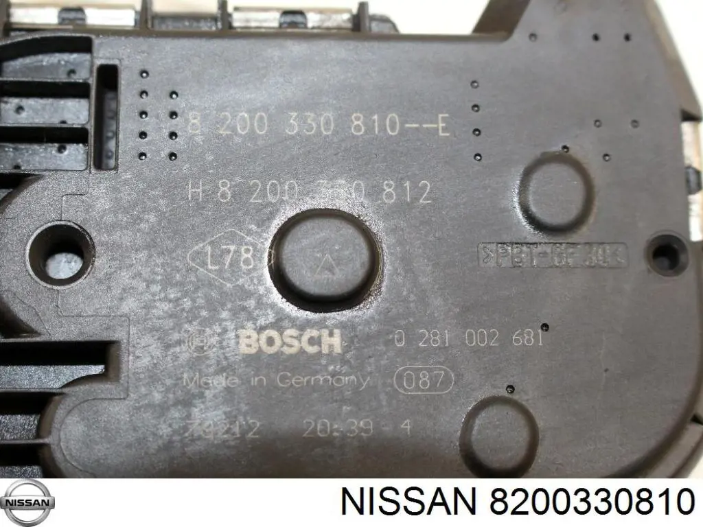 Válvula de borboleta montada 8200330810 Nissan/Infiniti