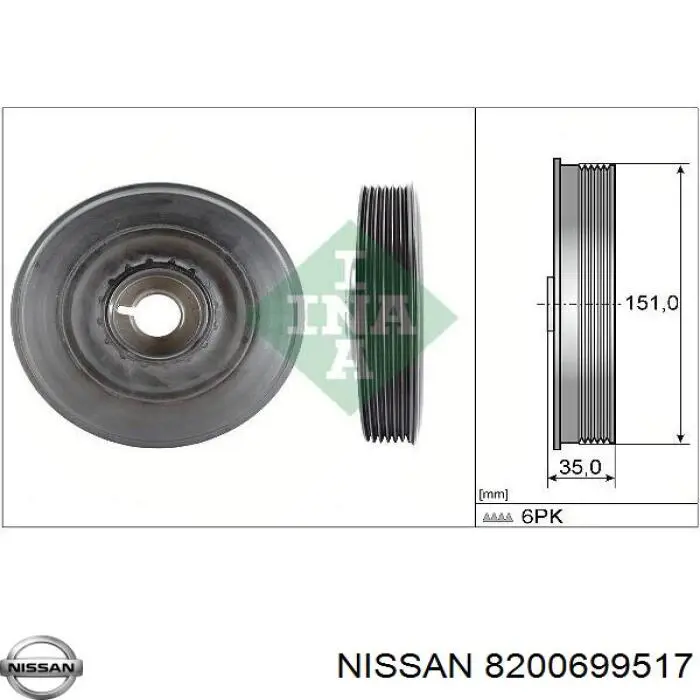 Compre 8200699517 Nissan/Infiniti Polia de cambota