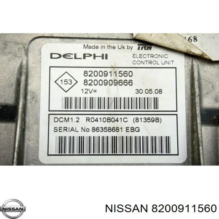 Módulo de direção (Centralina eletrônica) de motor VAG 8200911560