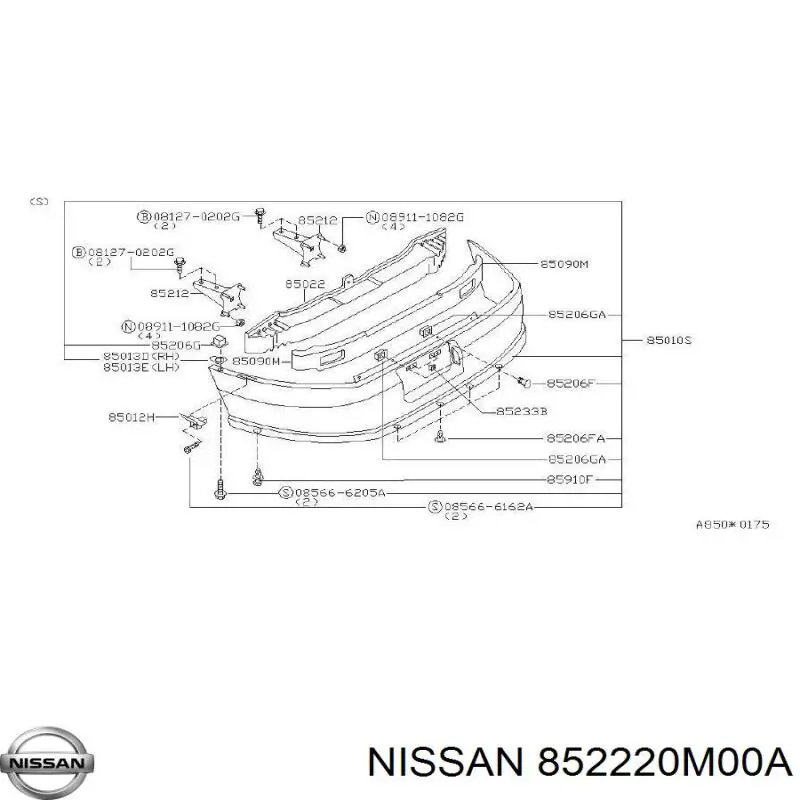 Consola do pára-choque traseiro Nissan/Infiniti 852220M00A preço, a partir de 21,79 USD