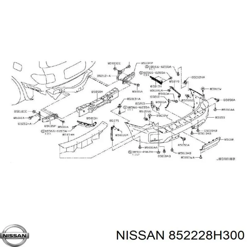 Consola esquerda do pára-choque traseiro Nissan/Infiniti 852228H300 preço, a partir de 6,93 USD