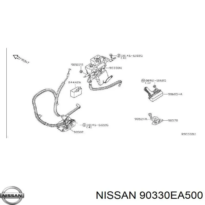 Fecho de vidro de porta-malas (de 3ª/5ª porta traseira (de tampa de alcapão) Nissan/Infiniti 90330EA500 preço, a partir de 456,26 USD
