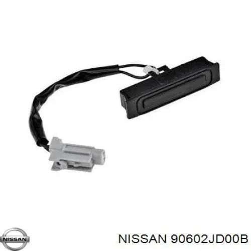 90602JD00B Nissan/Infiniti Botão de acionamento do fecho de tampa de porta-malas (de 3ª/5ª porta (de tampa de alcapão)