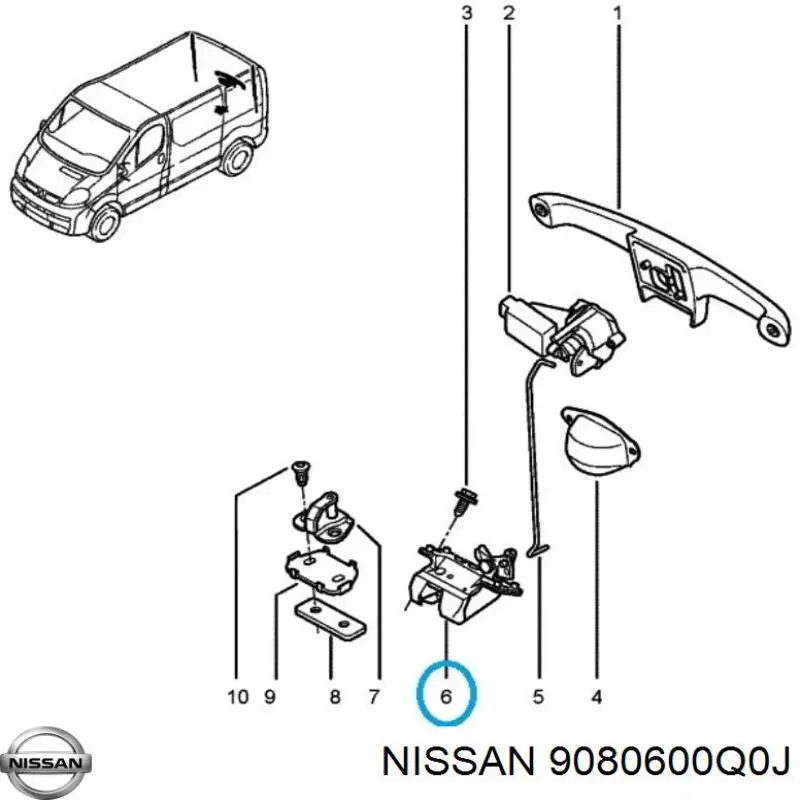 Fecho de tampa de porta-malas (de 3ª/5ª porta traseira) Opel Vivaro A F7