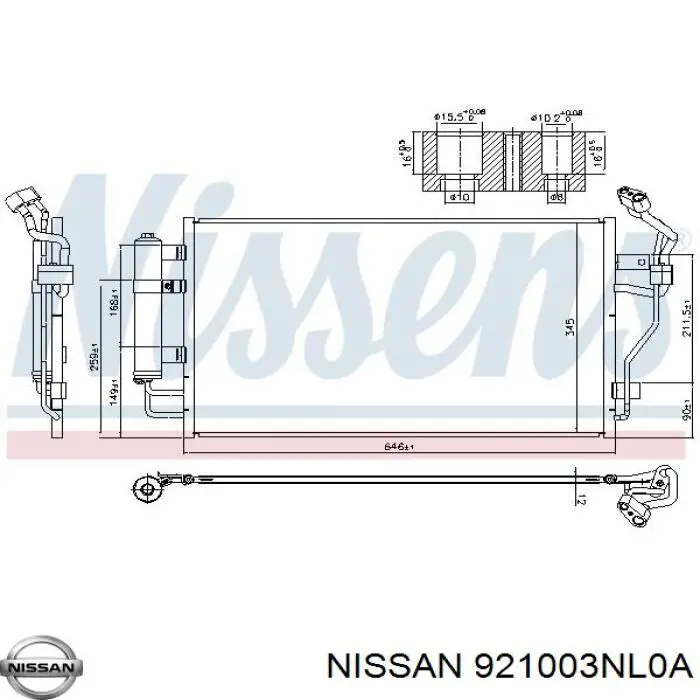 Radiador de aparelho de ar condicionado Nissan/Infiniti 921003NL1A preço, a partir de 197,50 USD