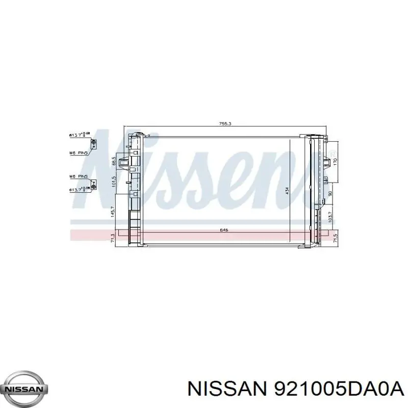 921005DA0A Nissan/Infiniti Radiador de aparelho de ar condicionado