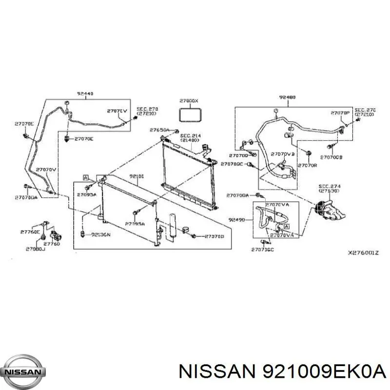 921001HA3A Nissan/Infiniti Radiador de aparelho de ar condicionado