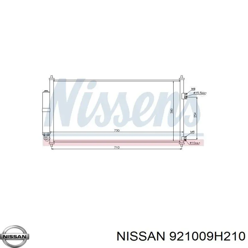 Compre 921009H210 Nissan/Infiniti Radiador de aparelho de ar condicionado