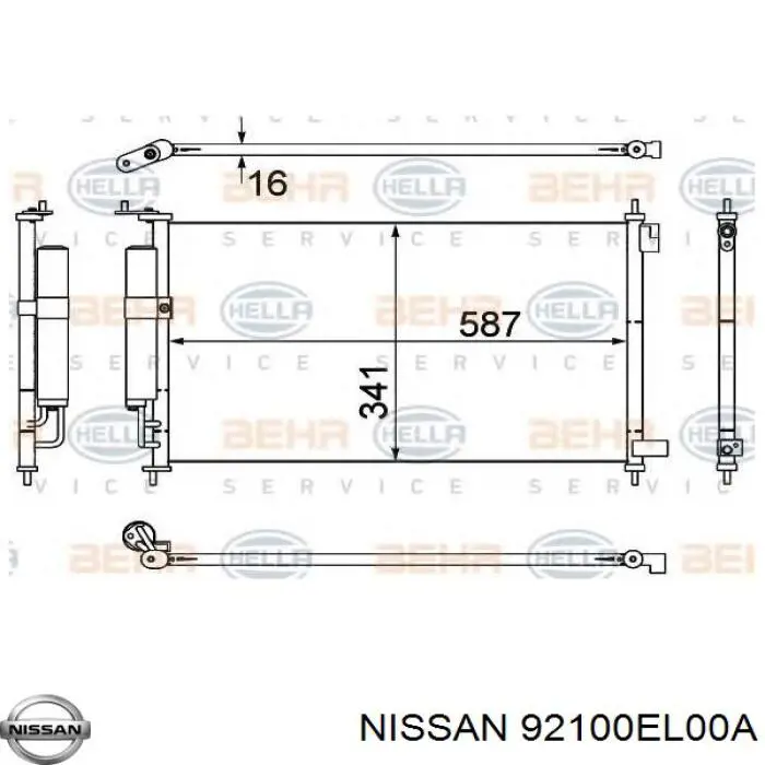 Radiador de aparelho de ar condicionado Nissan/Infiniti 92100EL00A preço, a partir de 101,82 USD