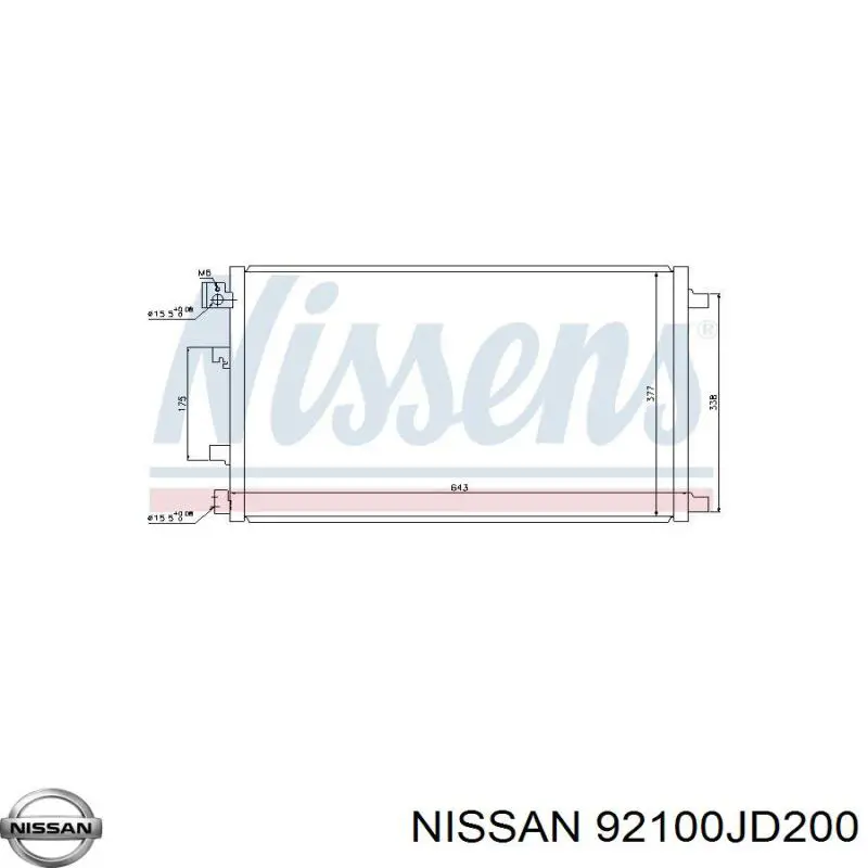 Radiador de aparelho de ar condicionado Nissan/Infiniti 92100JD200 preço, a partir de 122,58 USD