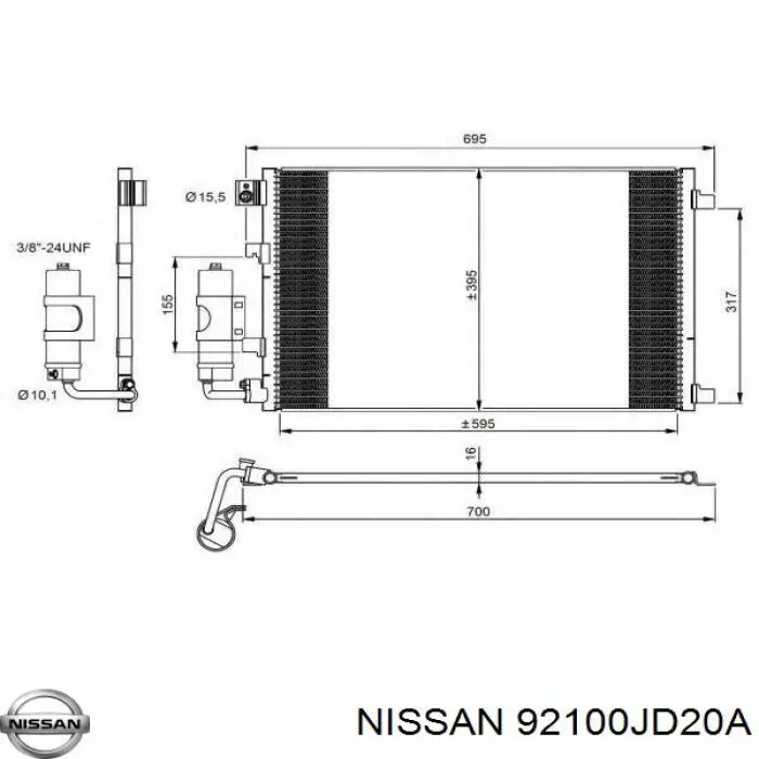 Radiador de aparelho de ar condicionado Nissan/Infiniti 92100JD20A preço, a partir de 124,29 USD