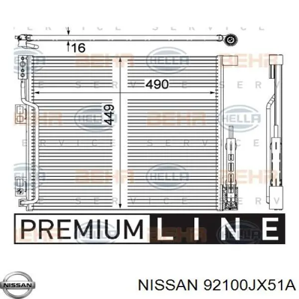 92100JX51A Nissan/Infiniti Radiador de aparelho de ar condicionado