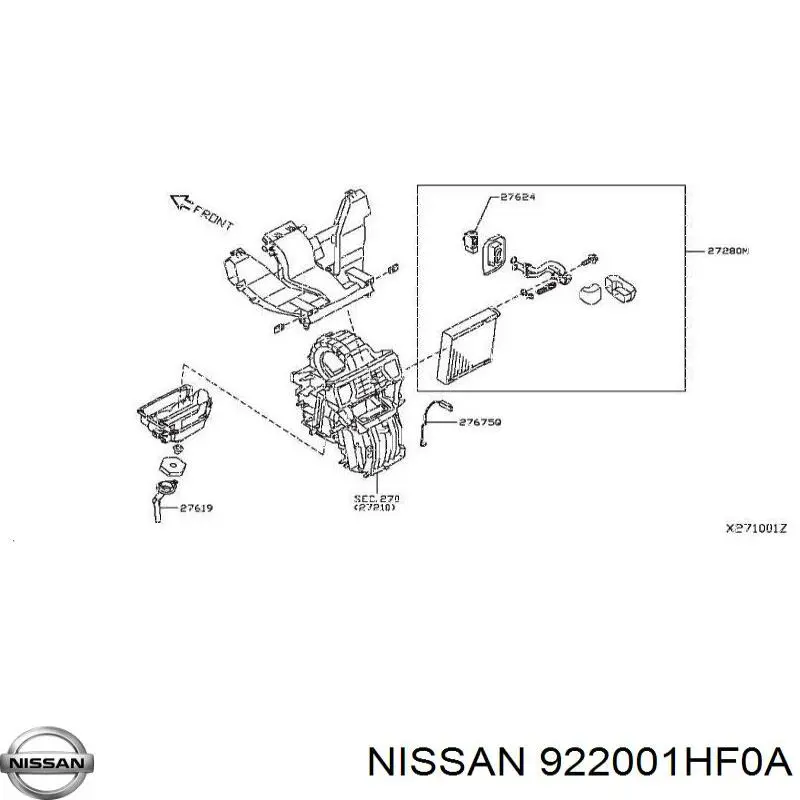 922001HF0A Nissan/Infiniti Válvula TRV de aparelho de ar condicionado