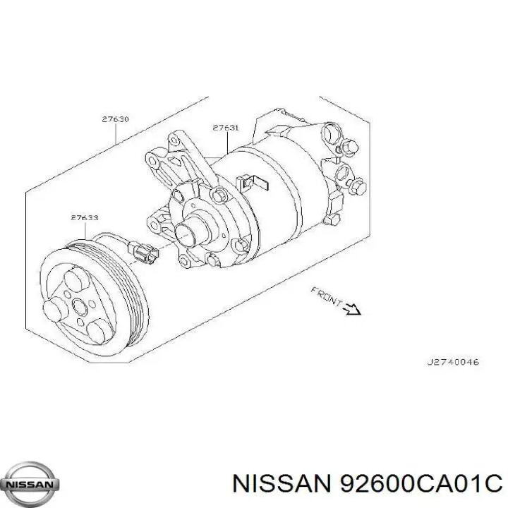 92600CA01C Nissan/Infiniti Compressor de aparelho de ar condicionado