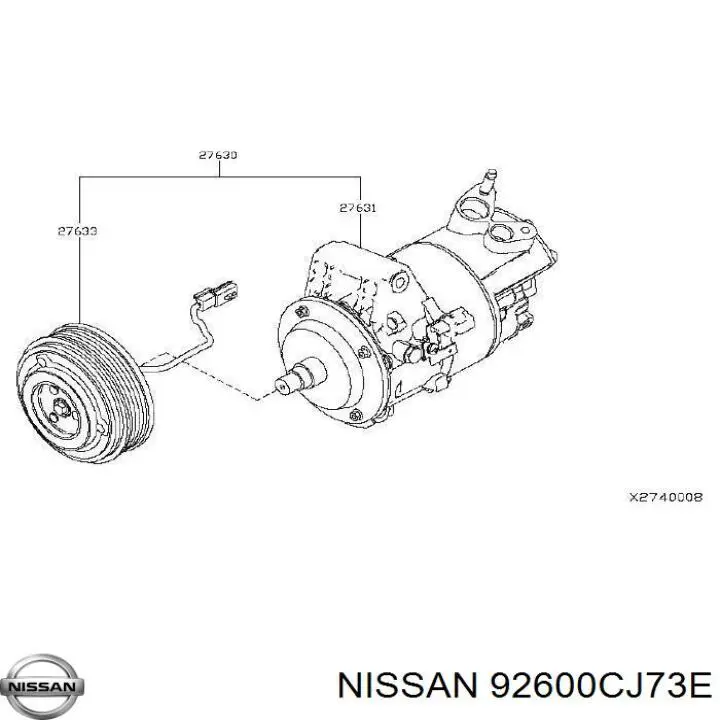 92600CJ73E Nissan/Infiniti Compressor de aparelho de ar condicionado