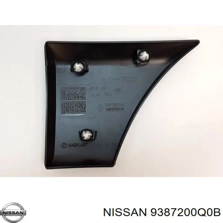 93197650 Renault (RVI) Placa sobreposta do pára-lama traseiro direito