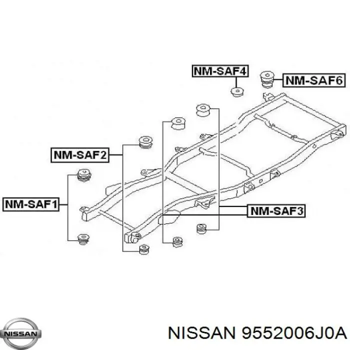 Compre 9552006J0A Nissan/Infiniti Coxim de chassi (de fixação de carroçaria)