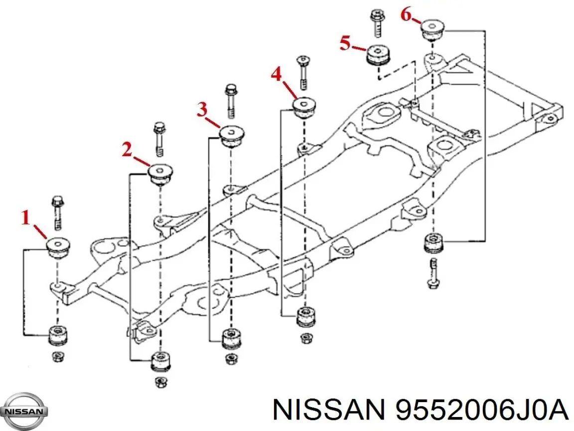 Coxim de chassi (de fixação de carroçaria) Nissan/Infiniti 9552006J0A preço, a partir de 31,48 USD