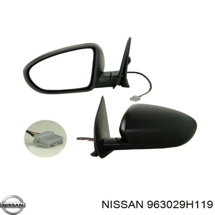 Espelho de retrovisão esquerdo 963029H119 Nissan/Infiniti