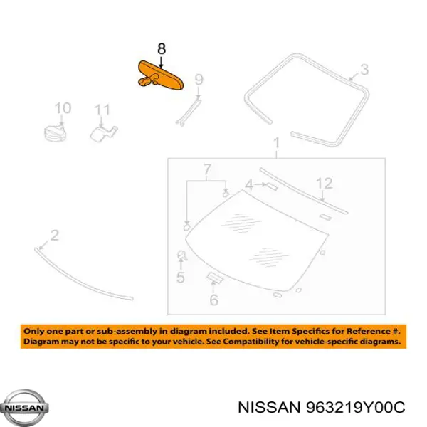 Espelho de salão interno Nissan/Infiniti 963219Y00C preço, a partir de 57,89 USD