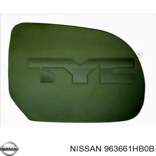Compre 963661HB0B Nissan/Infiniti Elemento espelhado do espelho de retrovisão esquerdo
