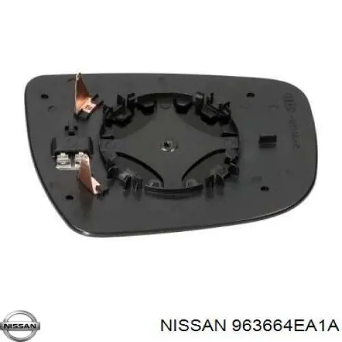 963664EA1A Nissan/Infiniti Elemento espelhado do espelho de retrovisão esquerdo