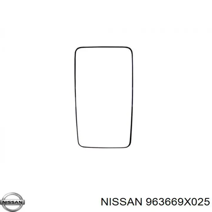 963669X025 Nissan/Infiniti Elemento espelhado do espelho de retrovisão