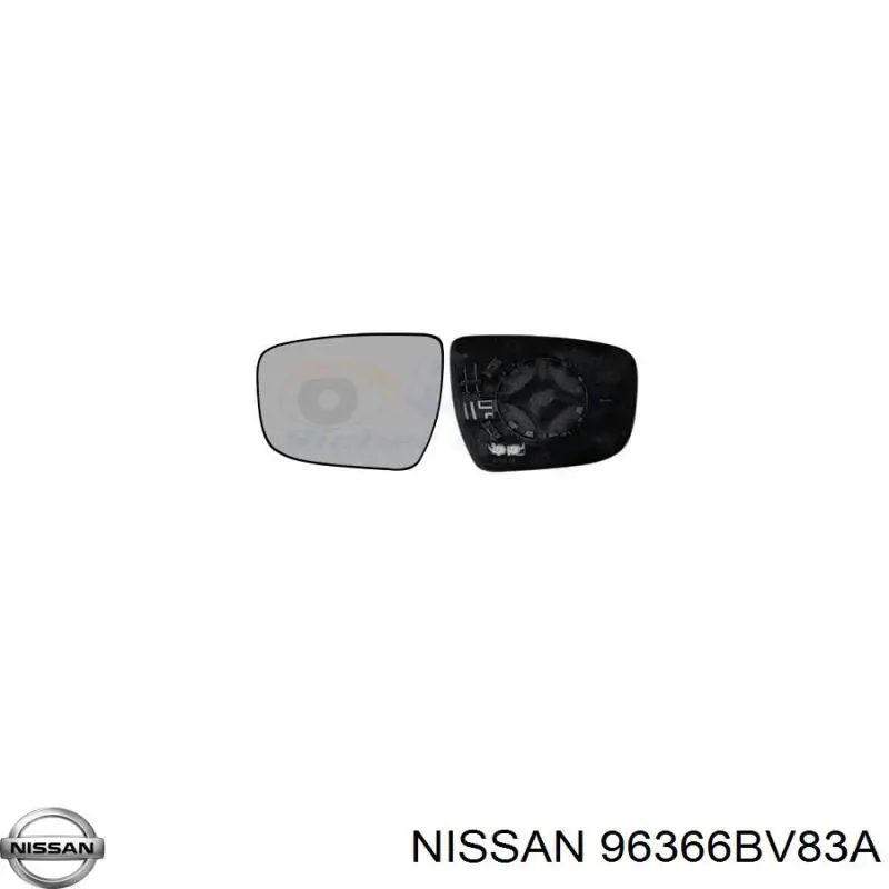 96366BV83A Nissan/Infiniti Elemento espelhado do espelho de retrovisão esquerdo