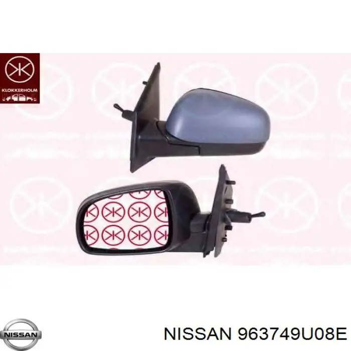 963749U08E Nissan/Infiniti Placa sobreposta (tampa) do espelho de retrovisão esquerdo