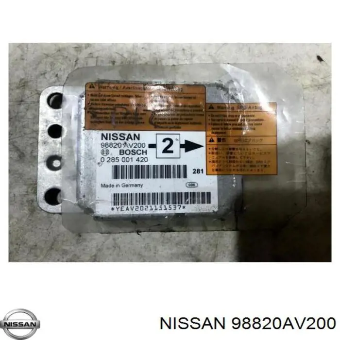 Módulo processador de controlo da bolsa de ar (Centralina eletrônica AIRBAG) Nissan/Infiniti 98820AV200 preço, a partir de 44,84 USD
