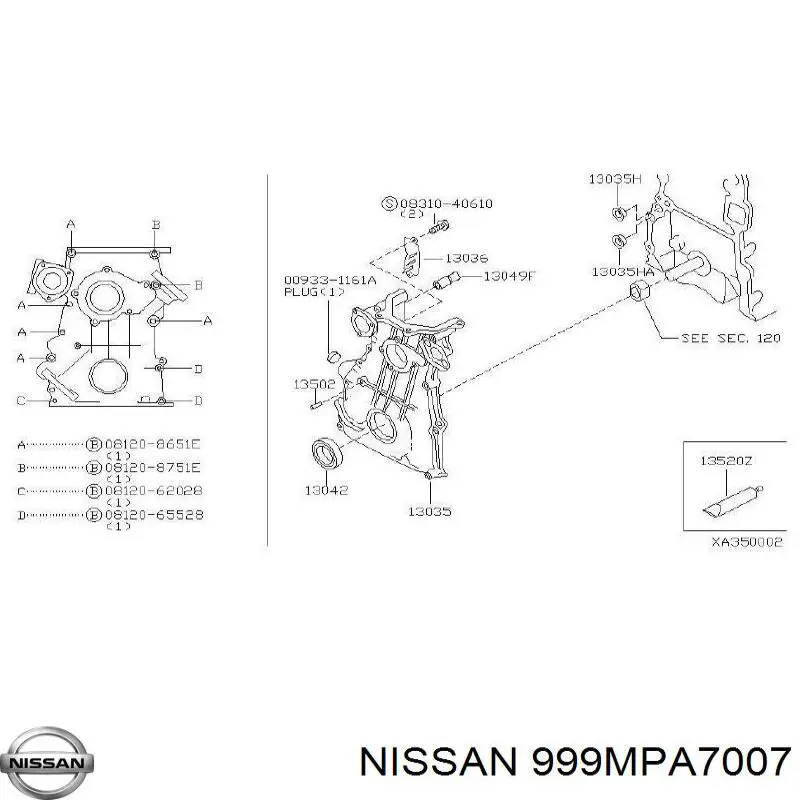 Compre KP51000150 Nissan/Infiniti Selante de panela de cárter do motor