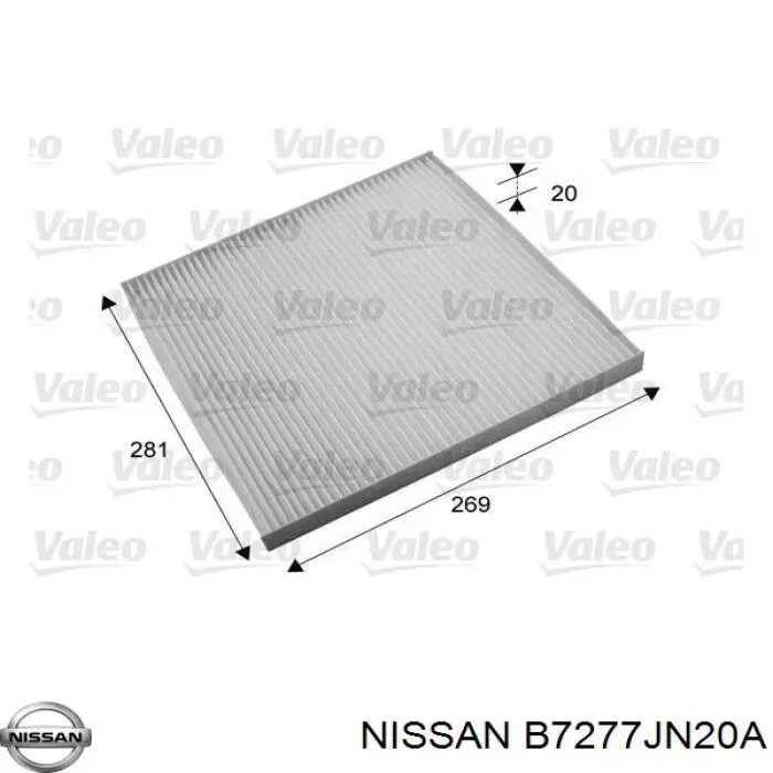 Filtro de salão Nissan/Infiniti B7277JN20A preço, a partir de 11,20 USD