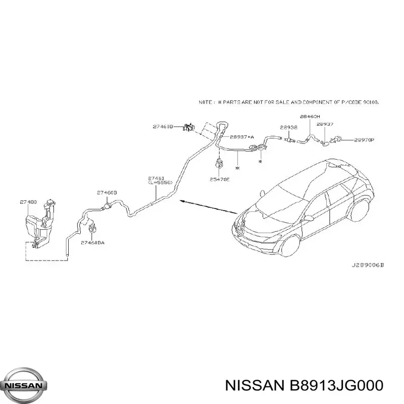 Tampa de tanque de fluido para lavador para Nissan Patrol  Y61